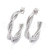 Tarnish Resistant 304 Stainless Steel Half Hoop Earrings EJEW-F257-08P-1