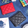 CRASPIRE 2Pcs 2 Colors Rhombus Pattern PU Leather Zip Pouches ABAG-CP0001-05-4