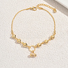 Brass Heart Hollow Round Pendant Anklets for Women Daily Casual Jewelry JN7158-5