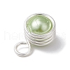 Shell Pearl Round Copper Wire Wrapped Pendants PALLOY-JF03259-03-5