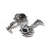 Angel Brass Natural Black Agate Pendants KK-D361-02AS-32-2
