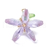 Handmade Glass Beaded Flower Pendants PALLOY-MZ00742-02-4