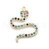 Snake Shape Alloy Rhinestone Pendants PALLOY-Q030-01F-1