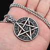 Pentagram 304 Stainless Steel Pendant Necklaces for Men FS-WGA1565-01-4