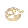 Brass Micro Pave Clear Cubic Zirconia Pendants FIND-B077-02G-09-2