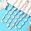 3Pcs 3 Colors Natural Cowrie Shell & Glass Seed Beaded Beaded Necklaces NJEW-JN05331-1