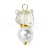 2Pcs Glass Beads Pendants PALLOY-JF03385-3