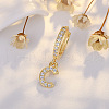 Brass Micro Pave Clear Cubic Zirconia Hoop Earrings WGE85EC-04-1