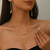 Brass Heart Double-layer Necklaces & Earrings Sets for Women VD3296-3