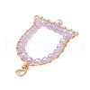 5Pcs Light Golden Copper Wire Wrapped Glass Beads Big Pendants PALLOY-JF03121-5