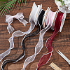 WADORN 4 Rolls 4 Colors 5 Yards Organza Ribbon with Plastic Pearl Beads OCOR-WR0001-46-5