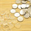 Brass Cabochon Settings and Flat Round Transparent Clear Glass Cabochons KK-X0003-P-RS-1