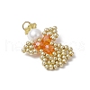 7Pcs 7 Colors Glass Seed Beaded Angel Pendants PALLOY-MZ00652-3