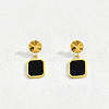 Rectangle Brass Pendant Necklaces & Stud Dangle Earrings & Charm Bracelets & Rings Sets FS-WG9F4AF-01-4