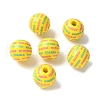 Mother's Day Theme Printed Wood European Beads WOOD-F016-01-2