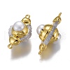 Natural Druzy Quartz Crystal Links Connectors PEAR-F017-12G-2