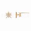 Brass Micro Pave Clear Cubic Zirconia Stud Earring Findings KK-S364-139-3