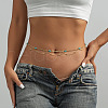 Brass & Round Glass Seed Beaded Tassel Waist Belly Chains for Women FS-WGA0075-01-1