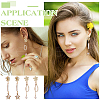 Unicraftale 20Pcs 10 Styles Rack Plating Golden Alloy with Rhinestone and ABS Pearl Stud Earring Findings EJEW-UN0002-38-6