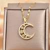 Moon Snowflake Brass Micro Pave Clear Cubic Zirconia Pendant Necklaces FS-WG13E36-01-1