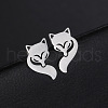 304 Stainless Steel Stud Earrings EJEW-H095-01P-3