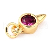 Real 18K Gold Plated Brass Micro Pave Cubic Zirconia Charms ZIRC-L100-088G-02-4
