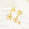 Fish 304 Stainless Steel Dangle Stud Earrings EJEW-A125-51G-2