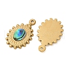 304 Stainless Steel Natural Paua Shell Pendants STAS-L288-11G-01-2