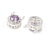 Brass Micro Pave Cubic Zirconia Beads KK-G531-01S-04-2