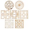 Gorgecraft 14Pcs 7 Style Laser Cut Wooden Wall Sculpture WOOD-GF0001-76-1