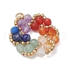 Natural Green Aventurine & Agate & Carnelian & Amethyst & Lapis Lazuli & Citrine Wire Wrapped Pendants PALLOY-TA00241-02-3