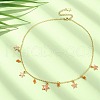 Natural Agate Round & Alloy Enamel Star Charms Bib Necklace with 304 Stainless Steel Chains NJEW-JN04404-01-5