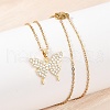 Brass Micro Pave Clear Cubic Zirconia Pendant Neckalces for Women NJEW-C076-19G-3