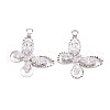 Brass Micro Pave Clear Cubic Zirconia Pendants KK-Q253-005P-B-1