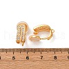 Brass Micro Pave Clear Cubic Zirconia Clip-on Earring Findings KK-K382-34G-3