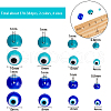  Handmade Evil Eye Lampwork Round Bead Strands LAMP-NB0001-28-5