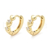Heart Brass Micro Pave Clear Cubic Zirconia Hoop Earrings EJEW-Z102-26G-4