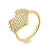 Brass Micro Pave Cubic Zirconia Adjustable Cuff Rings for Women RJEW-U052-01A-G-2