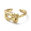 Rack Plating Brass Knot Open Cuff Rings for Women RJEW-Q777-02G-2