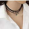 3Pcs 3 Styles Moon Star Sun Alloy Pendant Faux Suede Cord Multi-Strand Choker Necklaces for Women FS-WG071C8-01-4