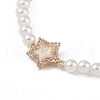 Brass Pave Clear Cubic Zirconia Star Link Chain Bracelets BJEW-M321-01A-2