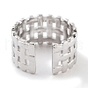 Non-Tarnish 304 Stainless Steel Net Open Cuff Rings RJEW-K273-02P-3