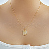 Brass Micro Pave Clear Cubic Zirconia Evil Eye Tarot Pendant Necklaces FT3640-1-2