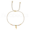 Natural Moonstone Braided Bead Bracelets KA2676-1-1