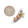 Alloy Curved Tube Wrapped Acrylic & Resin Flower Connector Charms PALLOY-JF03890-2