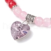 Baking Painted Imitation Jade Glass Round Beaded Charm Bracelets BJEW-JB11737-03-3