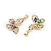 Brass Micro Pave Colorful Cubic Zirconia Pendants KK-E068-VC408-3