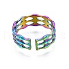 304 Stainless Steel Bamboo Shape Cuff Ring RJEW-N038-091-3