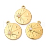 Ion Plating(IP) 316 Stainless Steel Flat Round Pendants STAS-K258-28G-2