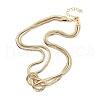 304 Stainless Steel Snake Chain Knot Necklaces for Women NJEW-G167-01G-2